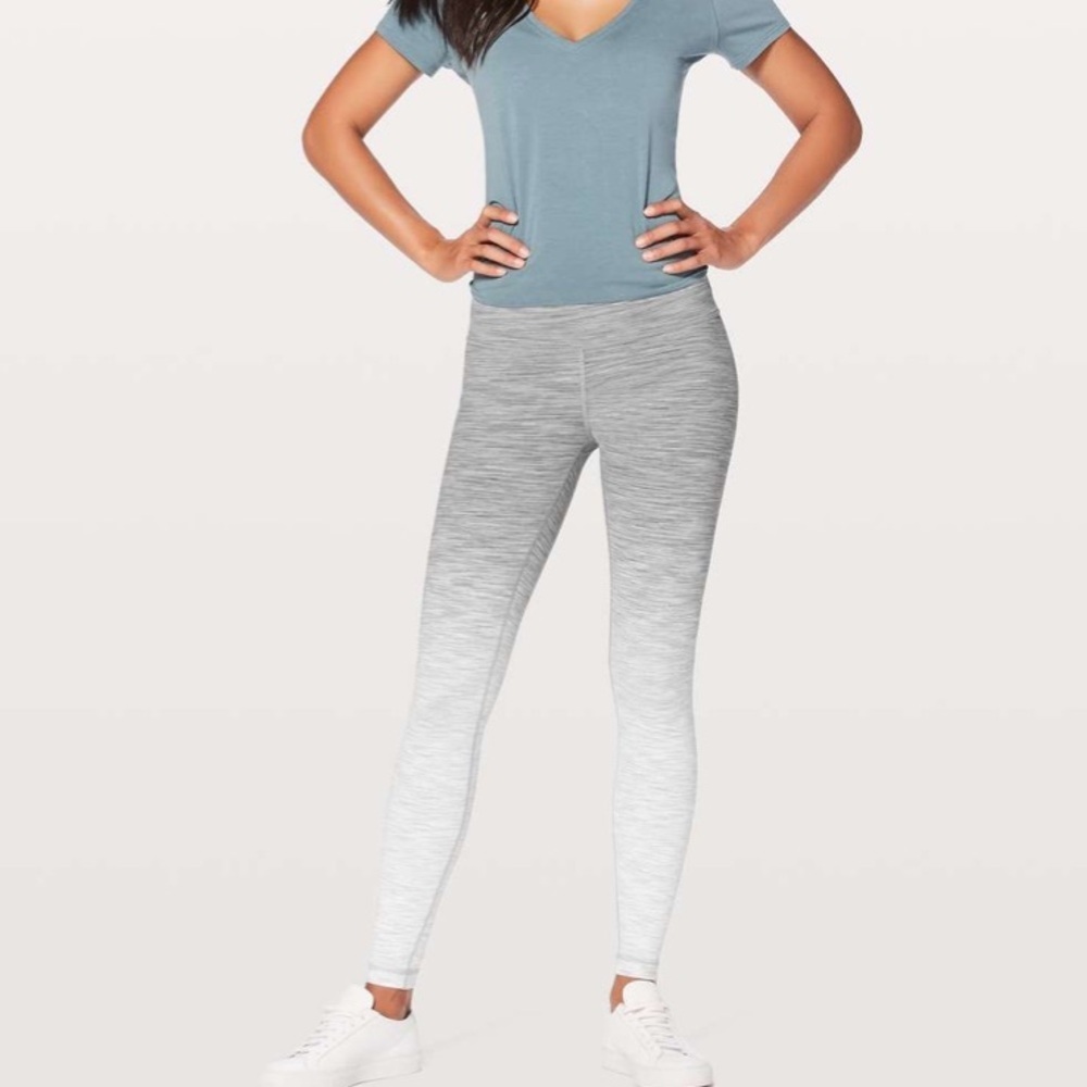 Lululemon Wunder Under ombré grey white static 4 high rise